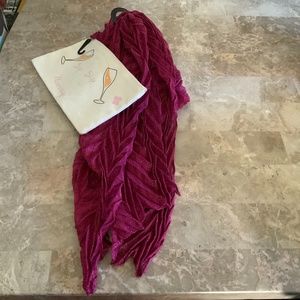 NWT ANNA & AVA Fuchsia Scarf & Cosmetic Purse